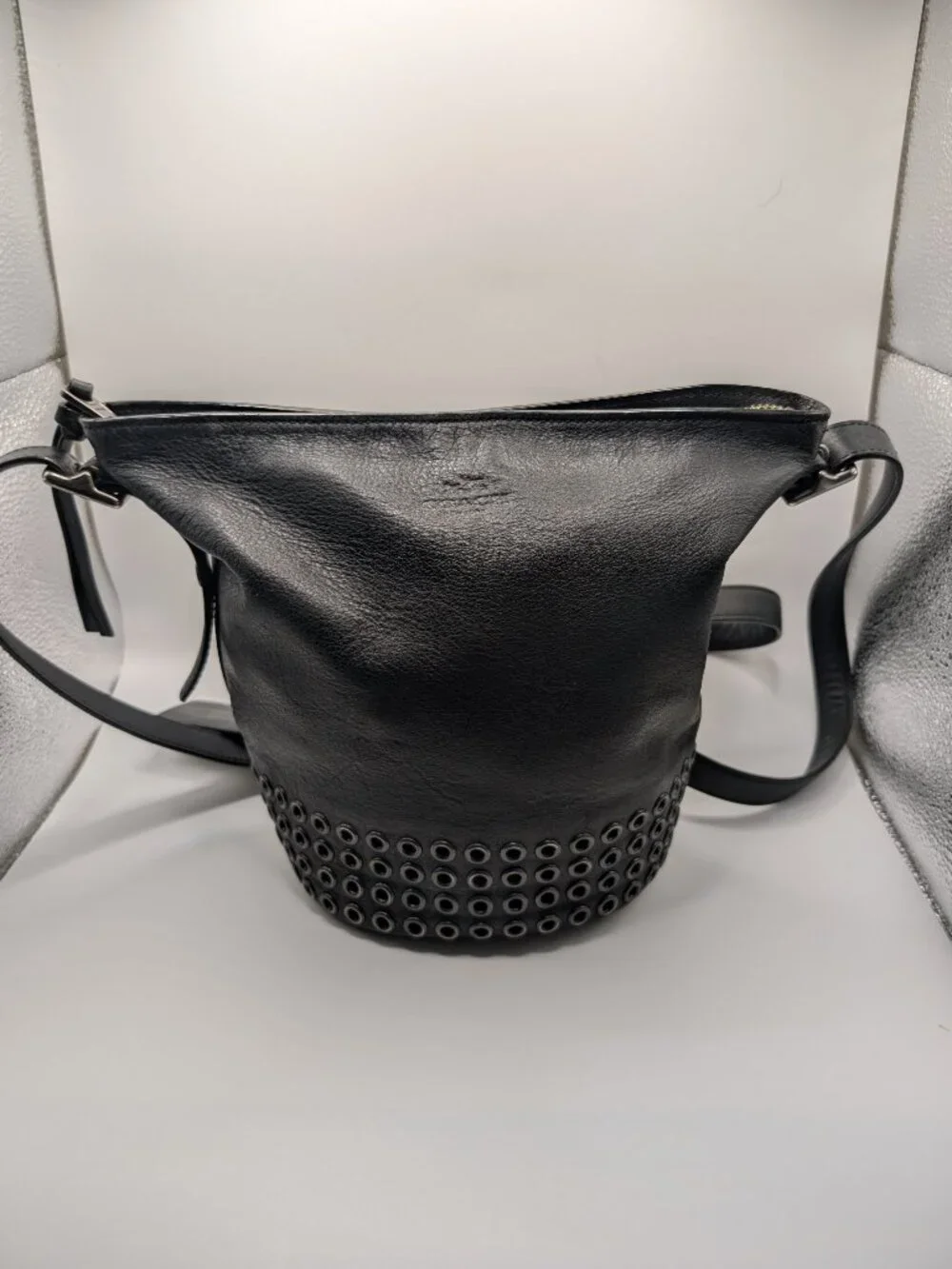 Coach Bleecker Mini Duffle Black Leather Crossbody Bag